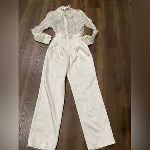 Zara Cream Lace Jumpsuit